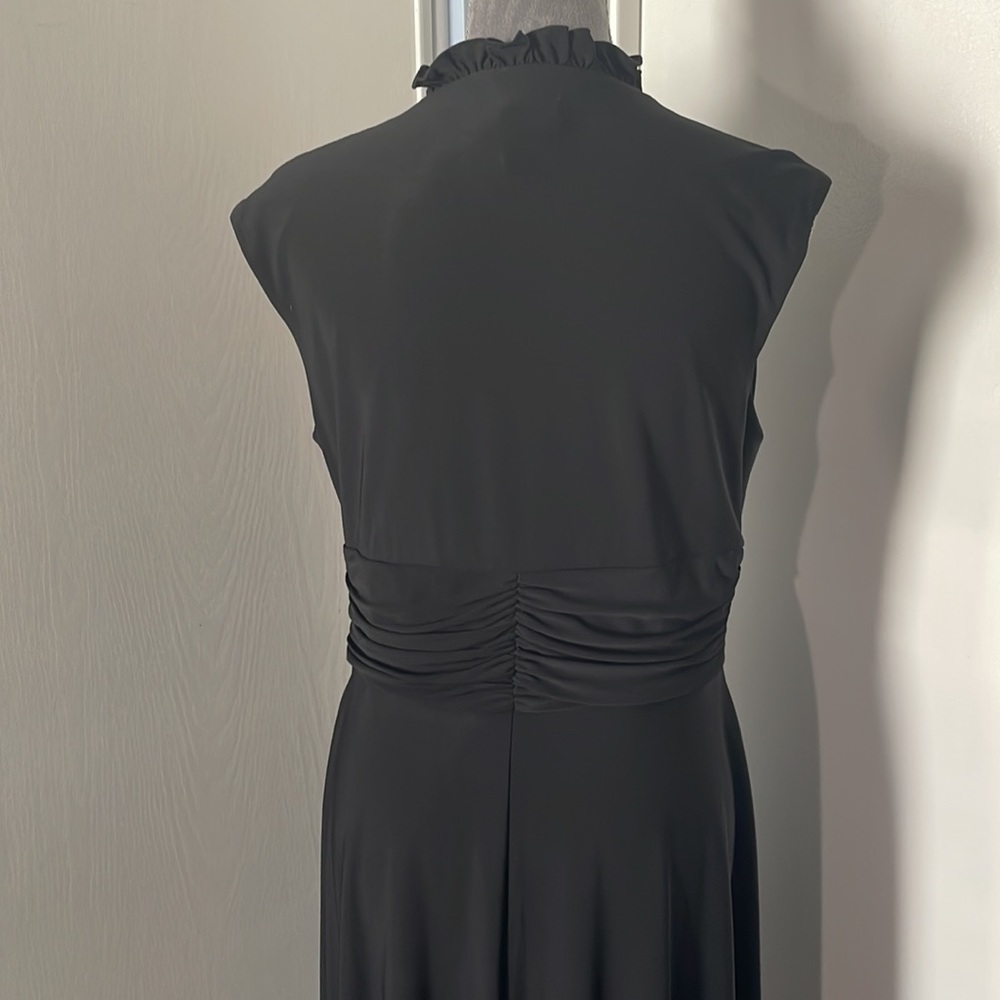 PRICE DROP.   NWT. Black Ruffle Knit Dress. Size P14. - Picture 3 of 6